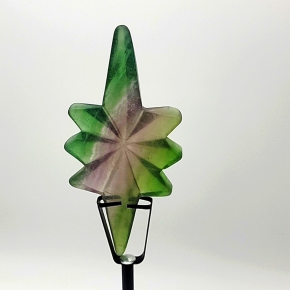 Dynamic Rainbow Fluorite Starburst Natural Gemstone Sculpture Black Stand 146g - Picture 5 of 12